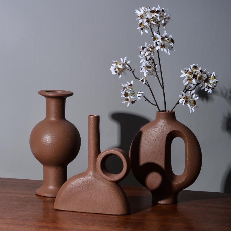 Retro New Chinese Ceramic Vase Decorations Ornaments Porcelain Vase with Flower Arrangement and Hydroponics in Porch TV Cabinet