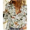 Elegante Damen-Oberteile mit Leopardenmuster Langarmshirt Schwarz Weiß Floral Modisch Persönlichkeit Trendiges Shirt Damen Freizeitstil