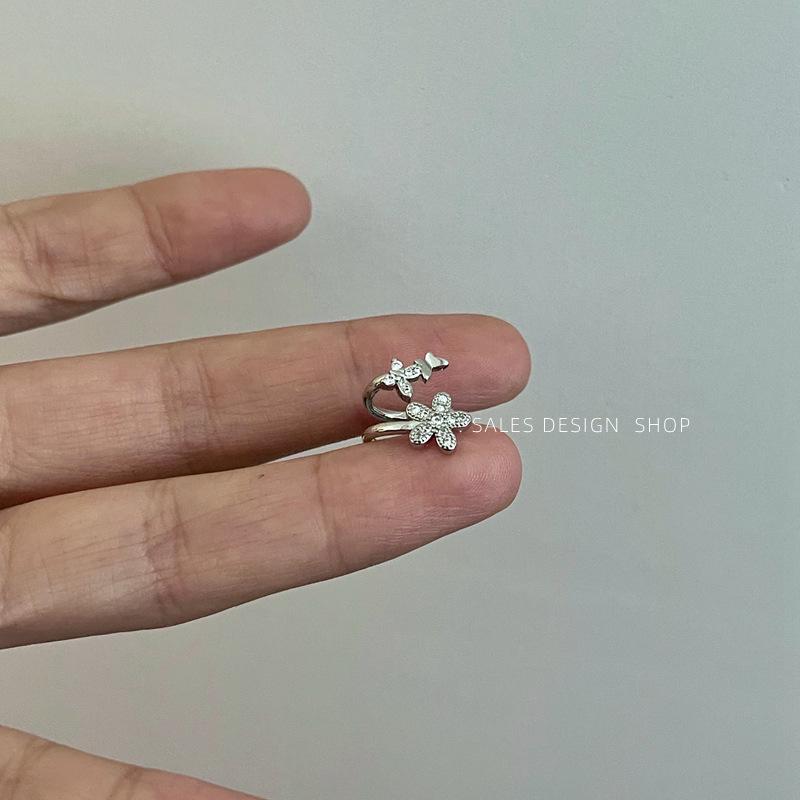 Легкая роскошь Корейский ретро Ирис Серьга-кафф: Универсальные, Высококачественные Женские Серьги