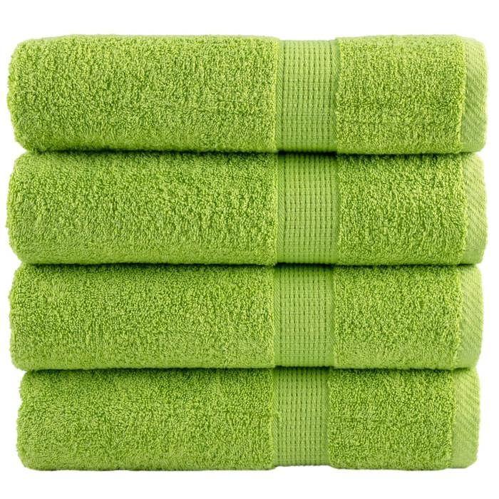 VidaXL Essuie-mains de Qualité Supérieure 4 pcs, Serviettes de Bain, Serviettes à Main, Débarbouillettes de Salle de Bain, 137498