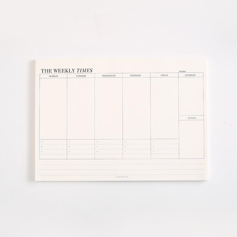 Simple Little Fresh Can Tear Month Plan This Work Week Schedule Notepad Student Office Learning Memo
