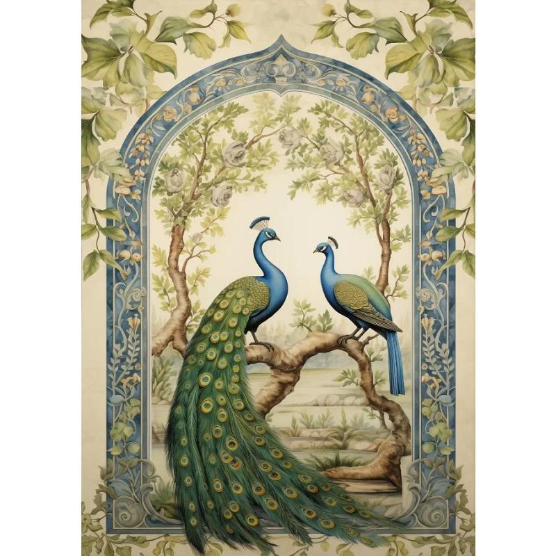 Indian Animals Elephant Tiger Peacock Nature Posters and Prints Canvas Printing Wall Art Picture for Living Room Home Decor Gift