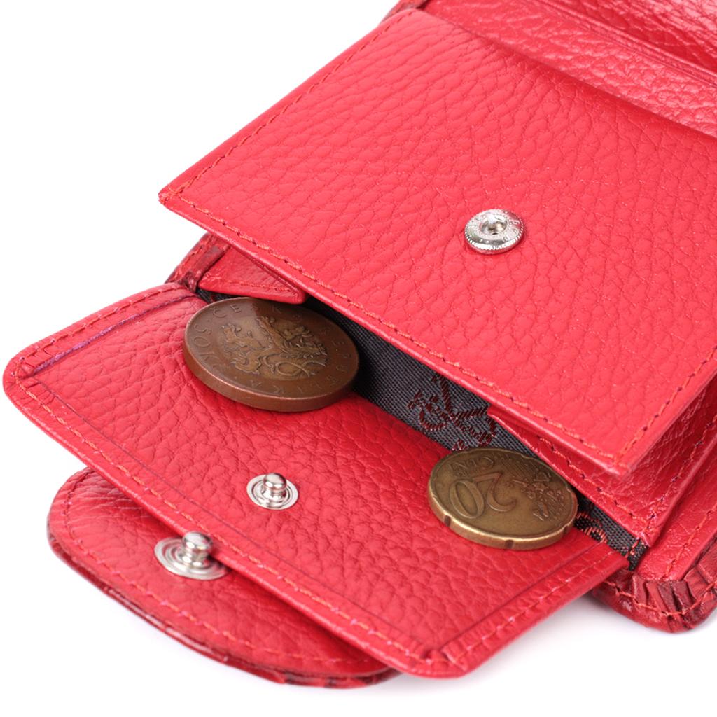 Small Women's Wallet KARYA Wallet 22819 Made of Textured Genuine Leather Red