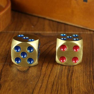 Hand-Polished Brass Dice: Retro Copper Finish Mahjong Set