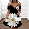 Ladies Spaghetti Strap Charming Hydrangea Bouquet Plus Size Loose Dress