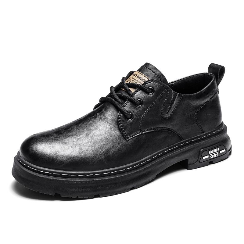 

WAERTA Brand Luxury quality Men Flat Shoes Lace Up Oxfords Black Spring Autumn Breathable Leather Shoes Men fashion Walking Shoes 44