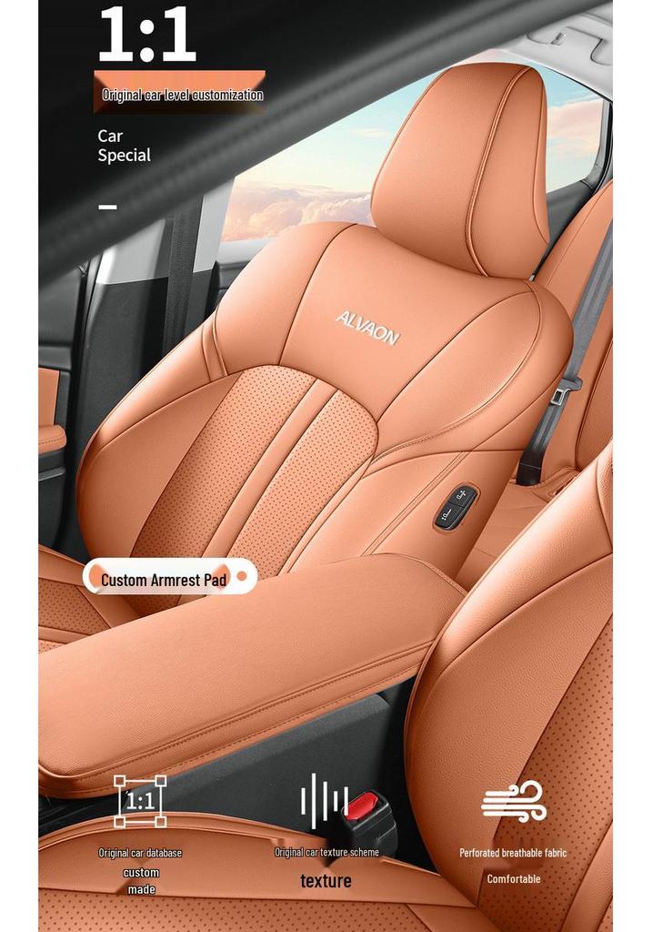 Toyota Avalon Car Seat Cushion - All-Season, Full Coverage, Breathable Leather, Hybrid Compatible