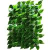 Artificial Green Pothos Leaf Plant Wall Panel for Indoor Outdoor Home Decor Background