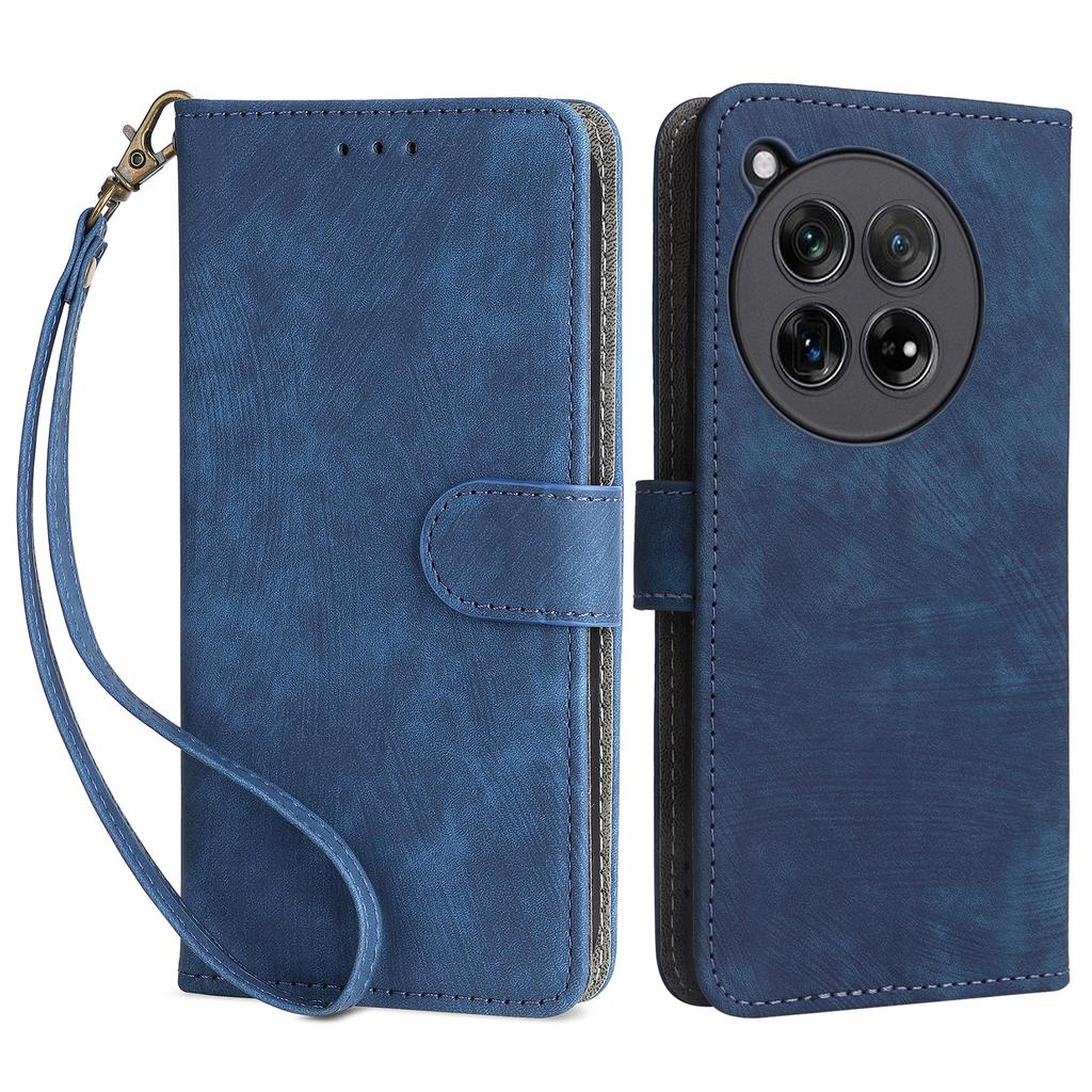 Dla OnePlus Ace 3 5G/12R 5G Skórzane Etui z Podstawką Blokujące RFID Pokrowiec na Telefon z Paskiem na Rękę