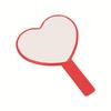Heart-Shaped Handheld Makeup Mirror with Cute Handle - Customizable Gift for Girls