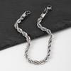 Men Bracelet Thick Hollow Chain with Lobster Clip Solid Color Polished Stainless
