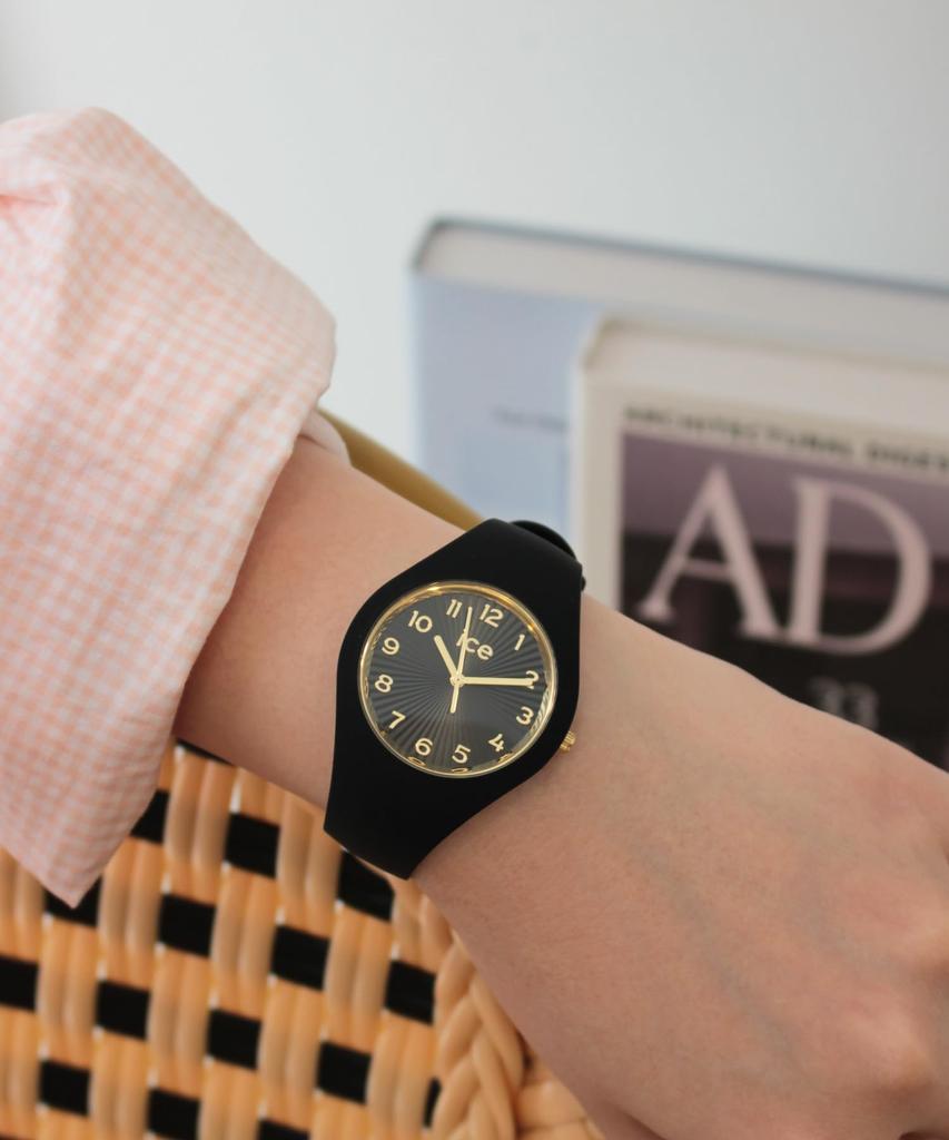 Watch Black 37mm Authorized Retailer Ice-watch Women's [ICE Champagne] 3-Hand 025257, Silicone, Waterproof,