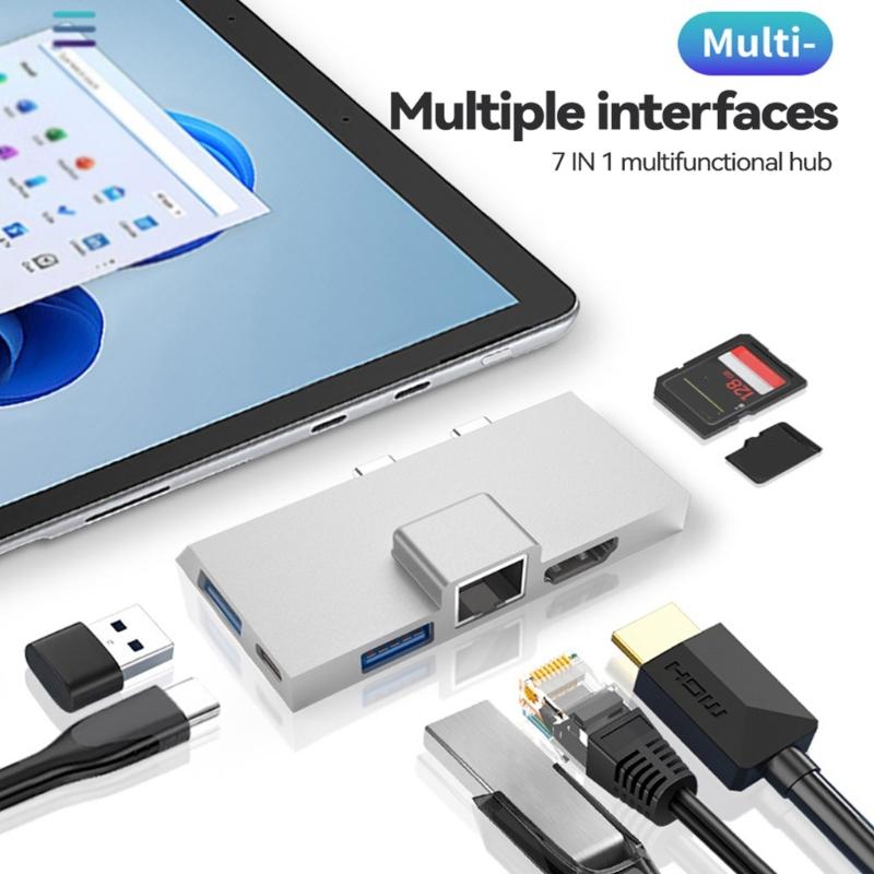 Hub for    /8/9 - USB 3.0, RJ45, Card Reader, PD 100W, and 4K  Output