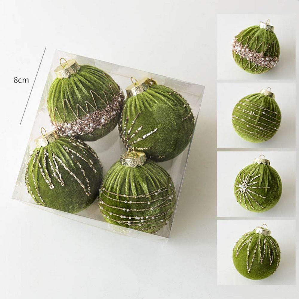 4Pcs/set Sparkling Xmas Tree Hanging Pendant Xmas Ornament Ball  Christmas Decorations