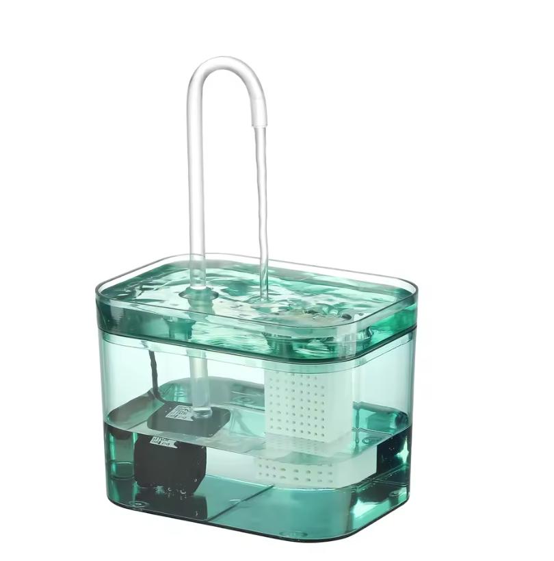 Pet Water Fountain 1.5L Auto Filter Transparent Cat Drinker USB Recirculate Filtering Water Dispenser with Pump Pet Drinking