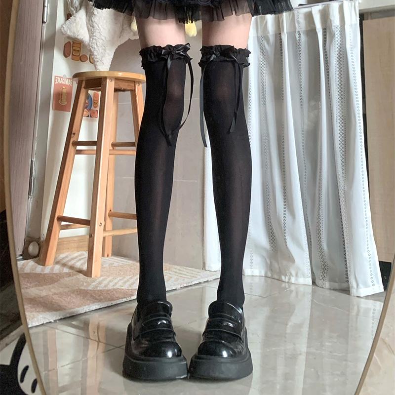 High Quality Long Tube Over The Knee Socks Velvet High Elasticity Uniform Anti-slip Slim Velvet Women Girls Stokings