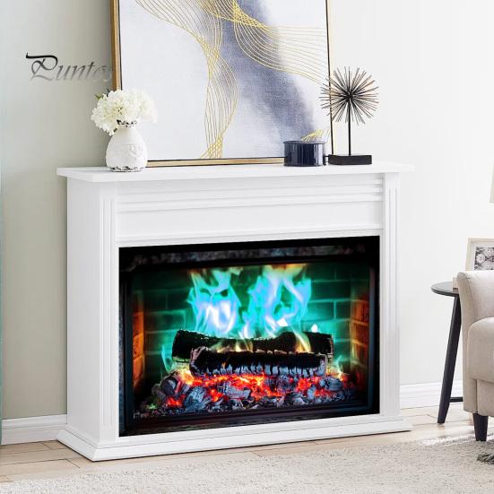 Removable PVC Wall Decor Fireplace Flame Decal, Vintage European Background Sticker, Self-Adhesive Decal Waterproof Mural for Living Room Dining Space