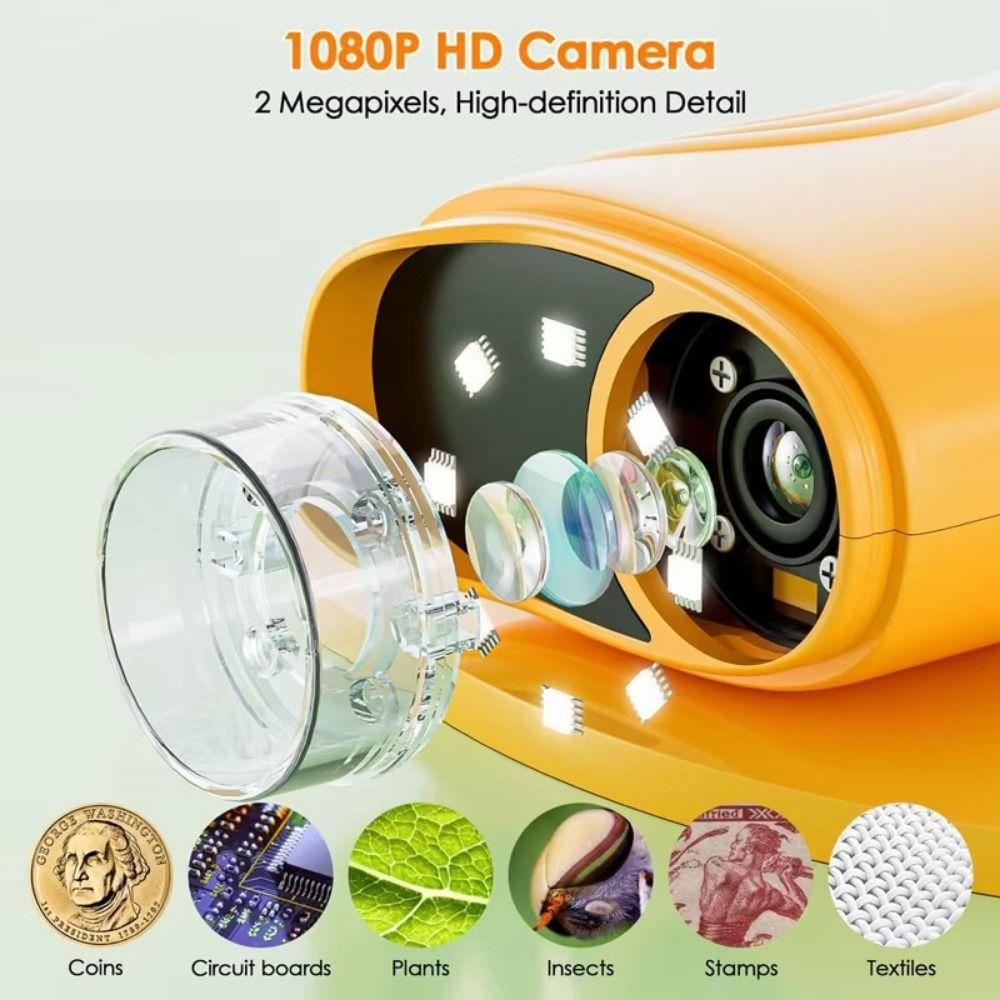 Portable Handheld Digital Microscope HD Mini Microscope Handheld Magnifying Glass for Children