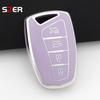 4 Button Tpu Car Key Case Bag Fob Keychain For Hyundai Santa Fe Sport Ix45 Equus Centennial Genesis G80 Grandeur Azera 2013-