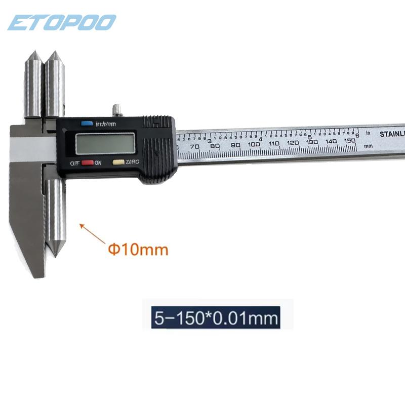 Edge-Center Distance, Center Distance, Digital Caliper, Cone Probe Hole Distance, Centerline Caliper, Edge-To-Hole Measurement 5-150x10 mm