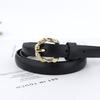Small belt, new pattern round buckle, first layer cowhide pin buckle, thin belt, women's belt, waist belt