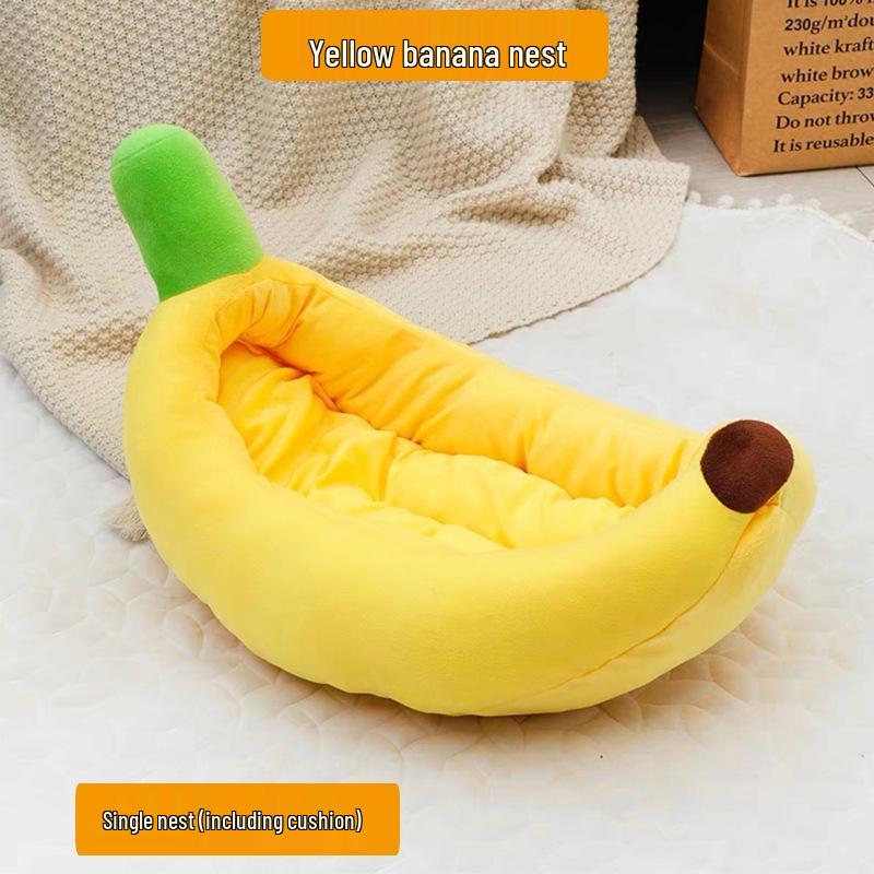 Pet Banana Bed: Year-Round Cool & Warm Mat for Cats and Dogs