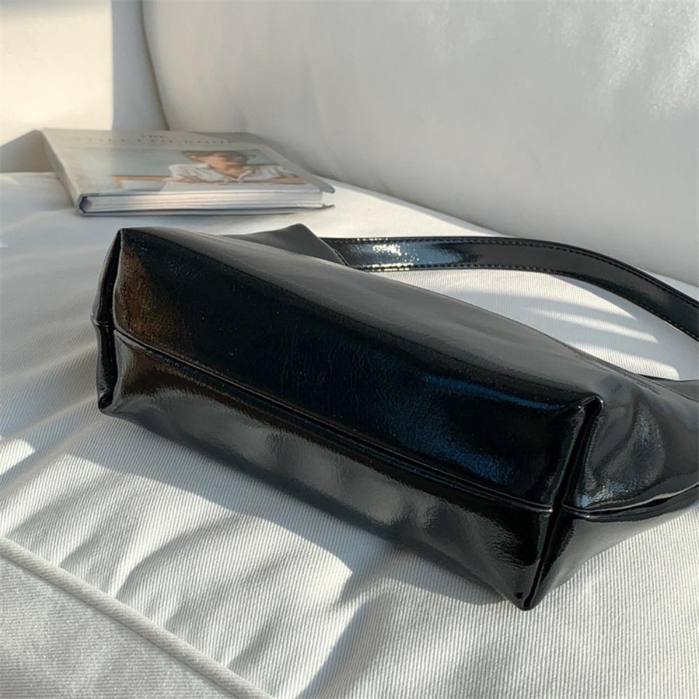 Y2k Handbag Compact Small Shoulder Bags Vintage Evening Tote Patent Pu Leather Shoulder Bag For Night Out Streetwear Fashi