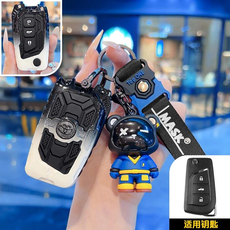 

3 Buttons Zinc alloyCar Key Case Cover for Toyota Hilux Corolla Avensis Prado Fortuner RAV4 CHR Shell Accessories
