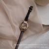 Medieval Style Watch Women'S French Light Luxury Niche Black Gold Sugar Cube Retro Small Brown Watch Decorative Women'S Watch