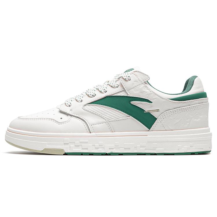 New Anta Street Play Series Slip Resistant, Abrasion Resistant, Lightweight Low Top Skateboard Shoes Women's White Green 122228066S-1