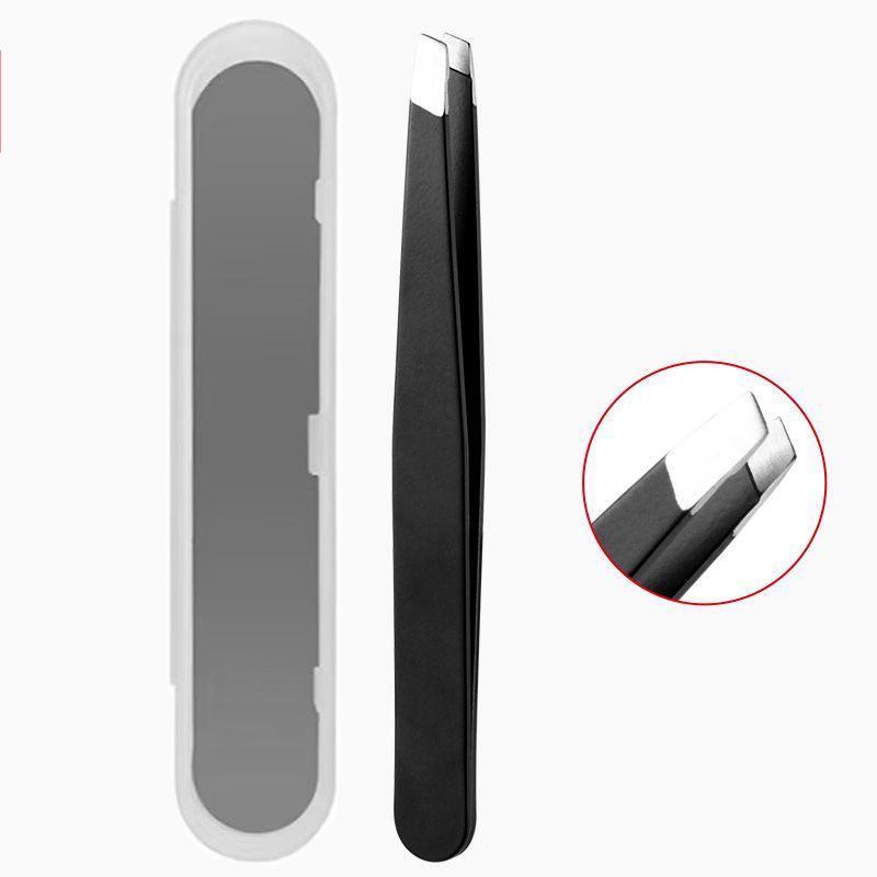 Stainless Steel Eyebrow & Beard Tweezers - Premium Plucking and Trimming Tool