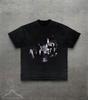 Y2k Graveyard Graphic Tee, Spooky Gothic T-Shirt for Men Women, Vintage Style Halloween Cemetery Shirt, Haunted Ghost Top, Goth Clothing