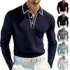 Men's Single Breasted Long Sleeved Shirt With Turn Down Collar Casual Sportswear