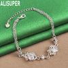 925 Sterling Silver Delicate Openwork Bow Bracelet With AAA Zircon Exquisite Gift Jewelry
