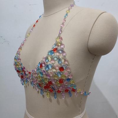 Damen Körperkette, verstellbare Größe, Brust für Festival, Halloween, Rave, Strand