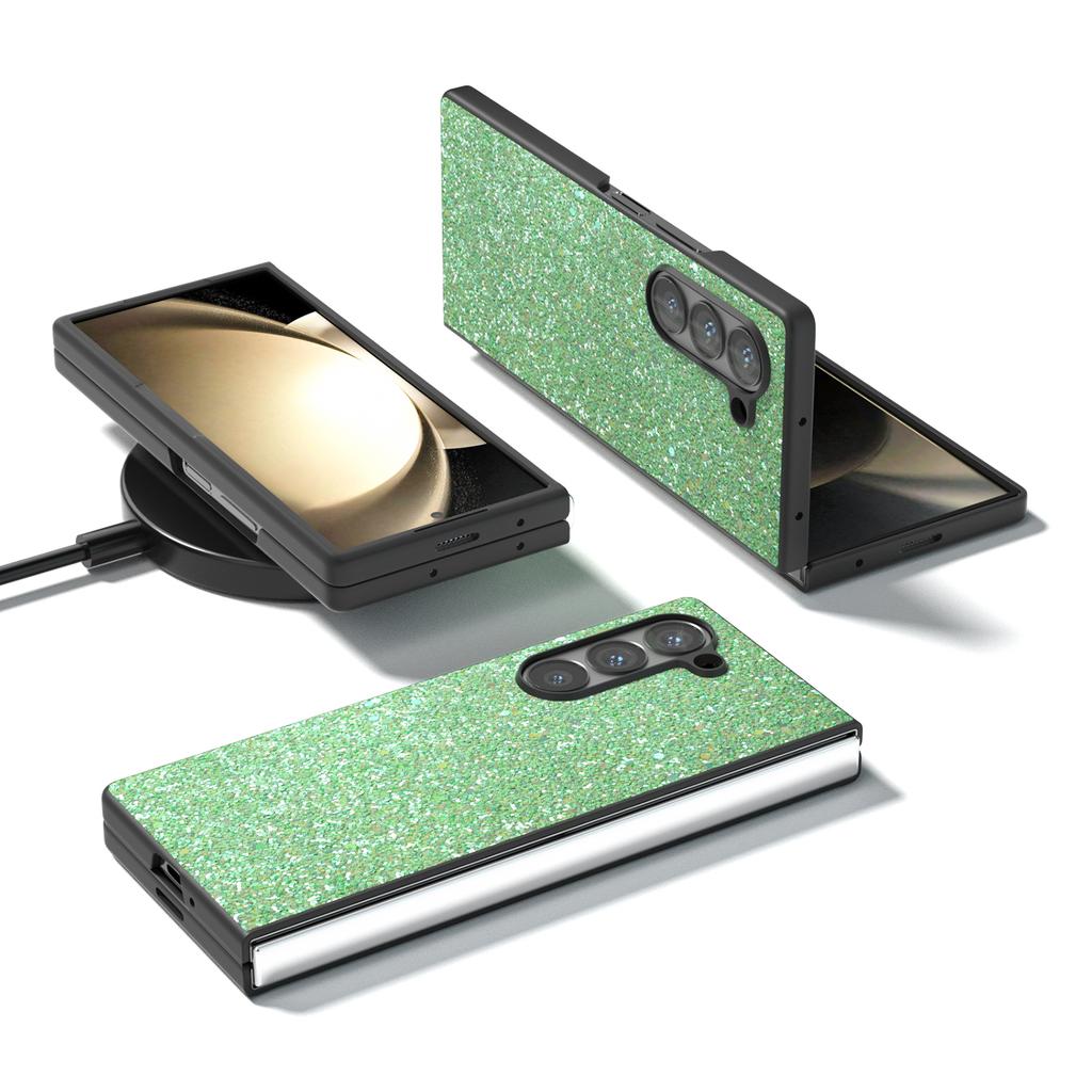 For Samsung Galaxy Z Fold6 5G Case Colored Glitter PU+PC Shockproof Phone Cover