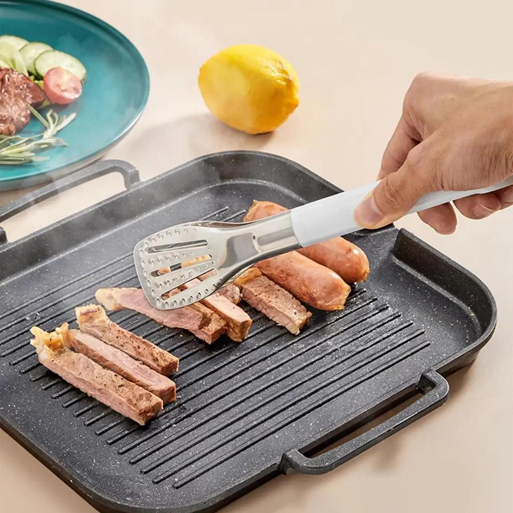 Stainless Steel Steak Clip Food Tongs Non Slip Barbecue Kitchen Baking Multi Functional Food Bread Clip Meal Folder Cooking