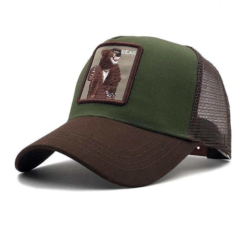 Spring And Summer Baseball Net Hat Animal Patch Color Matching Cap Embroidery Men And Women Fashion Personality