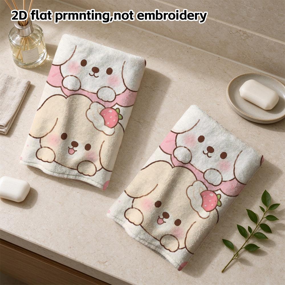 Stack Puppy Bow Print Towel, Soft Absorbent Cute Hand Towel for Washing