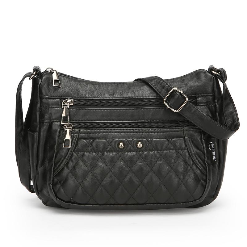 Women's Soft Leather Bag Vintage Mother Bag PU Large Capacity Middle-Aged Shoulder Crossbody Bag