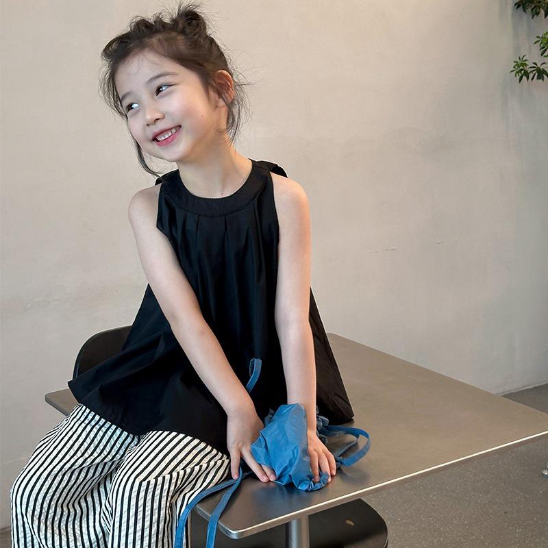 

Комплект летнего жилета без рукавов и брюк широкого кроя для девочек 170cm