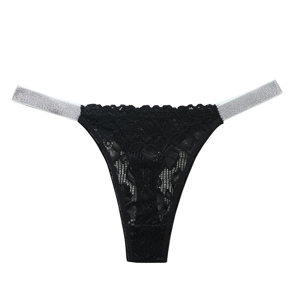 Transparent Lace Flower Panties Crystal Mesh Briefs Fashion Rhinestone Thong  Ladies