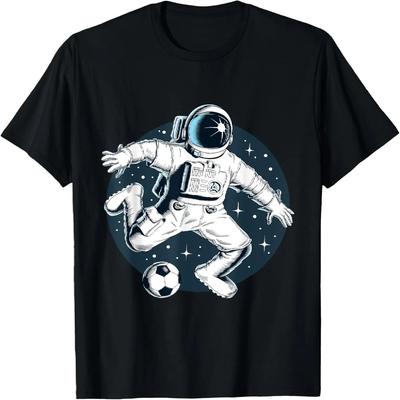 Astronaut Playing Soccer In Outer Space Graphic T-Shirt