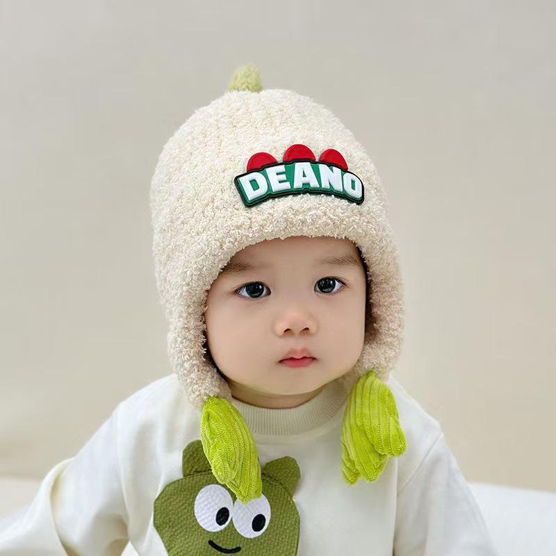 Children's Dinosaur Winter Hat: Stylish, Cute, Warm Ear Protection for Boys & Girls, Medium/Large, Thick Wool Pullover.