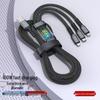 100W Transparent 3-in-1 Fast Charging Cable 6A for Android & Huawei - Braided Design