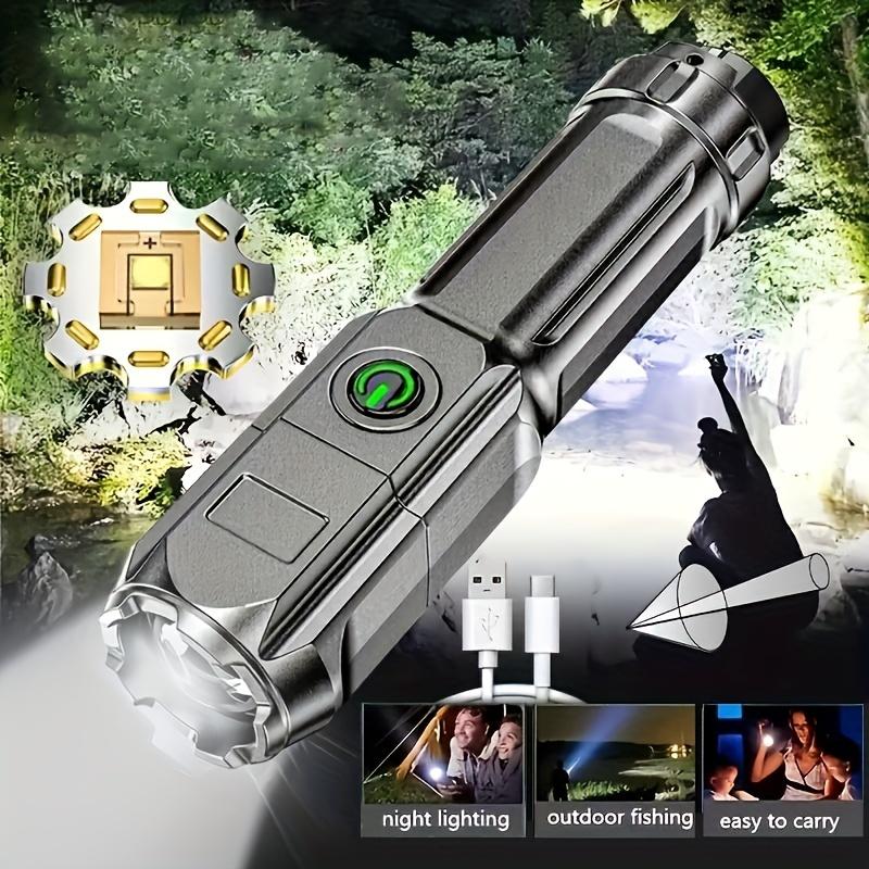 Powerful LED Flashlight Rechargeable USB Waterproof Zoom Fishing Hunting Camping High Lumen Tactical Flashlight LED Torch