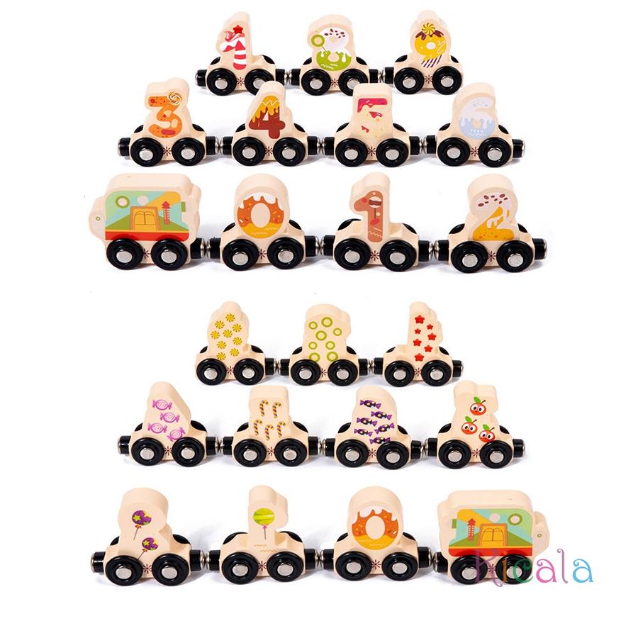 Montessori Magnetic Wooden Train Toys Early Educational Cognition Animal Toy Sorting Learning Teaching Car Cartoon Set For Kids