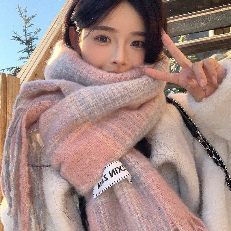 New Mohair Maillard Scarf Autumn and Winter Korean Premium Versatile Imitation Cashmere Warm Shawl