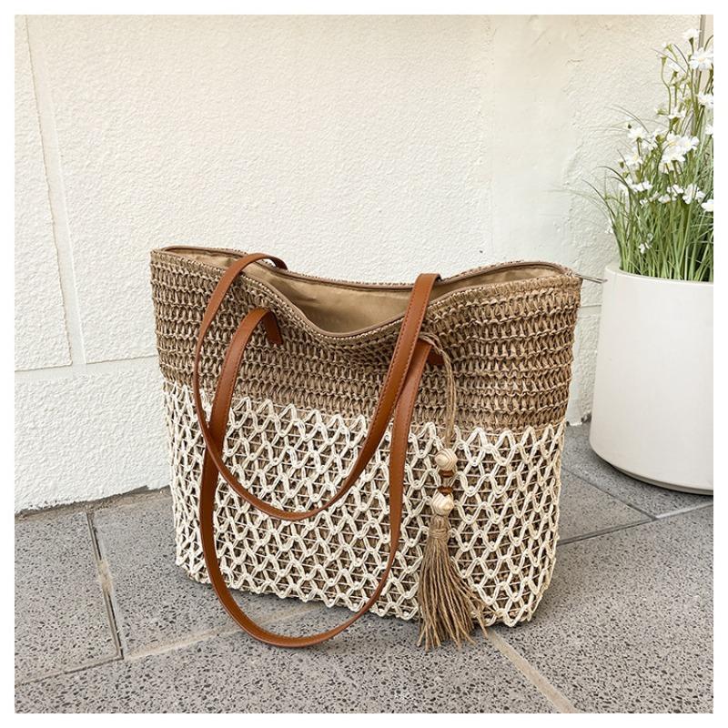 

Сумка-тоут для поездок на работу, женская, большой вместимости, новая летняя плетеная соломенная сумка, пляжная сумка для отдыха на море