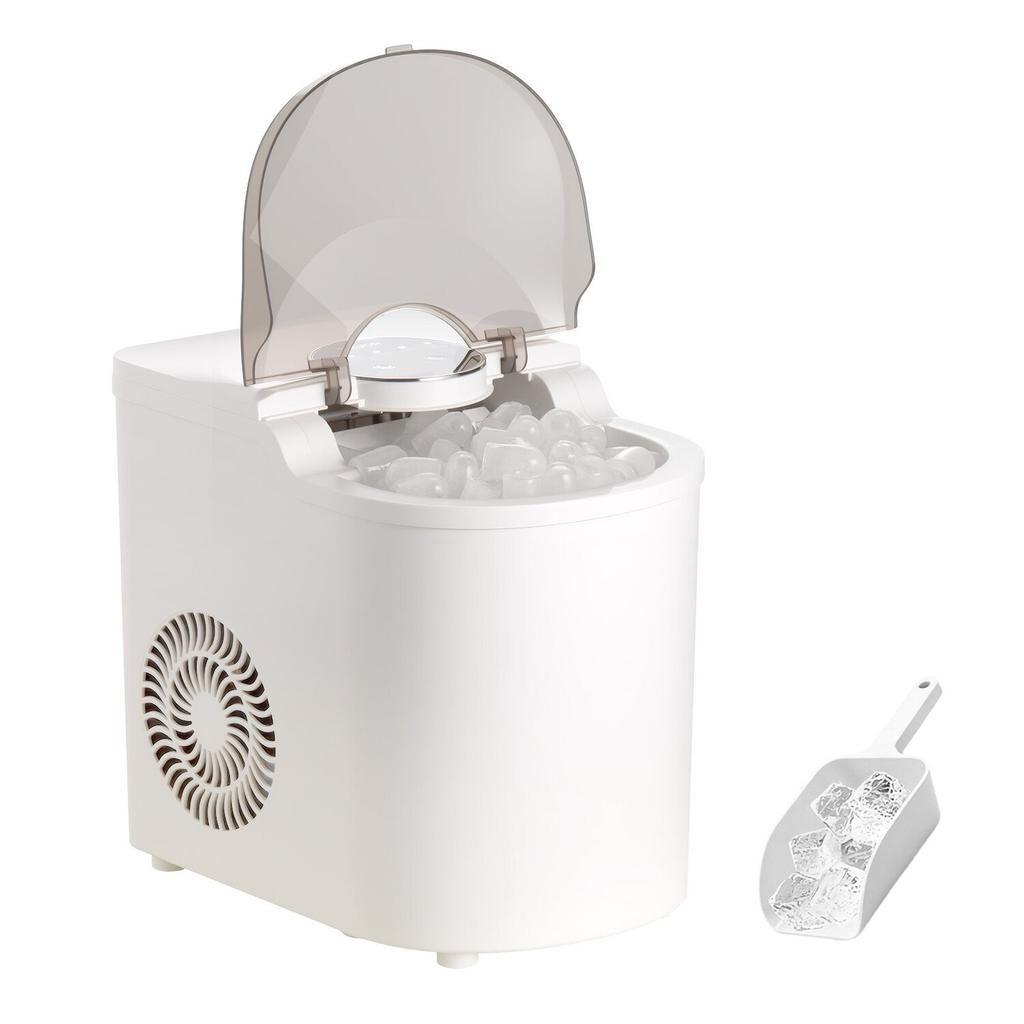 Countertop Ice Maker, 7 Cubes Ready In 6 Mins, 11.8 Kg Per Day, Self-Cleaning Portable Machine with Ice Scoop, Ice-Making Machine with 2 Sizes Bullet